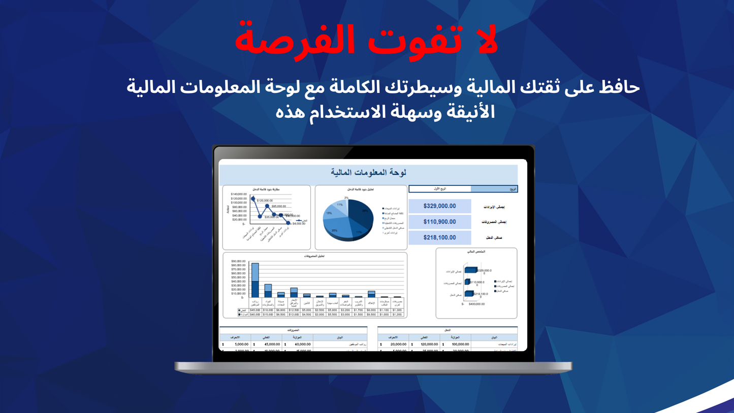 لوحة المعلومات المالية – القالب الذكي لإدارة وتحليل أموالك