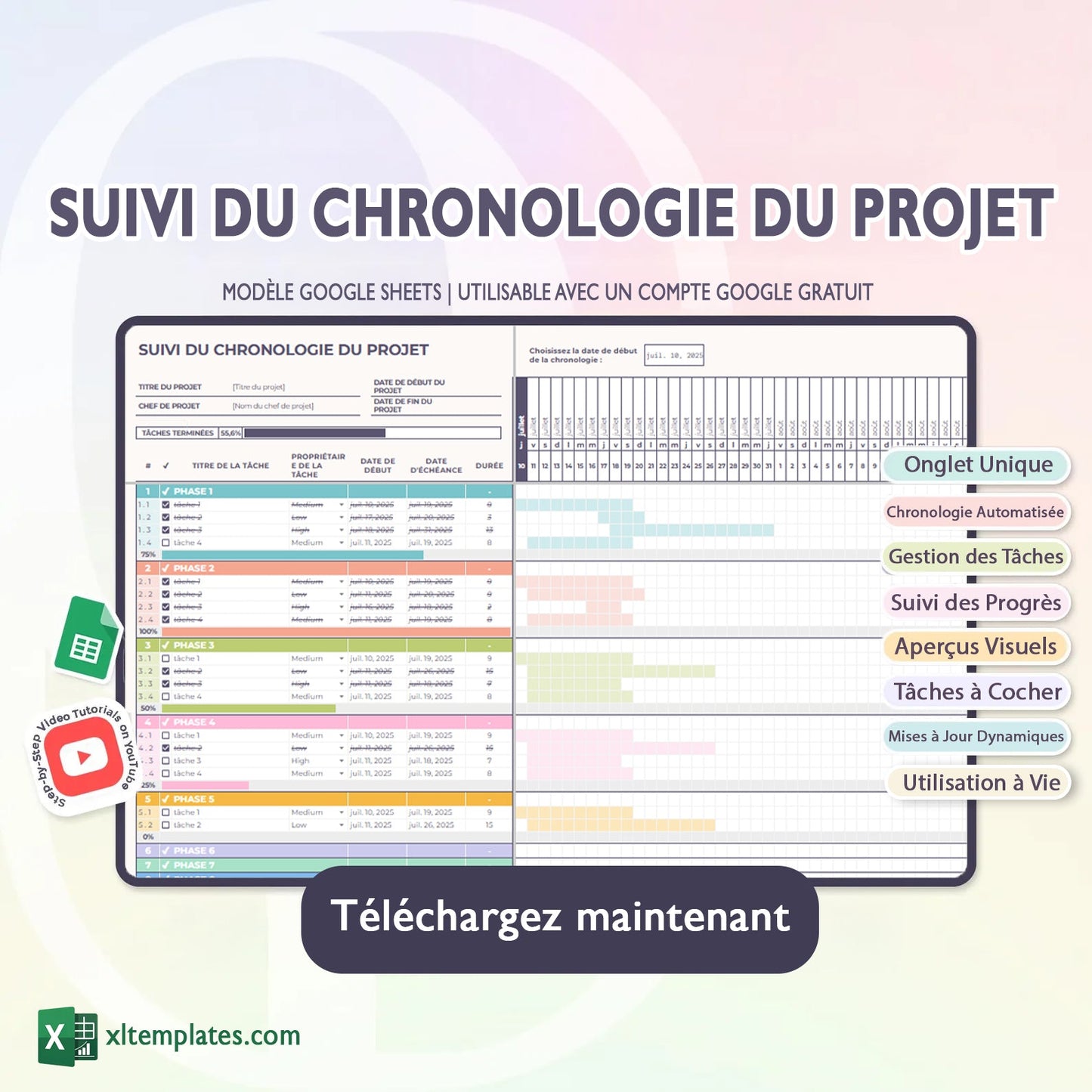 Pack Pro – 5 Modèles Google Sheets