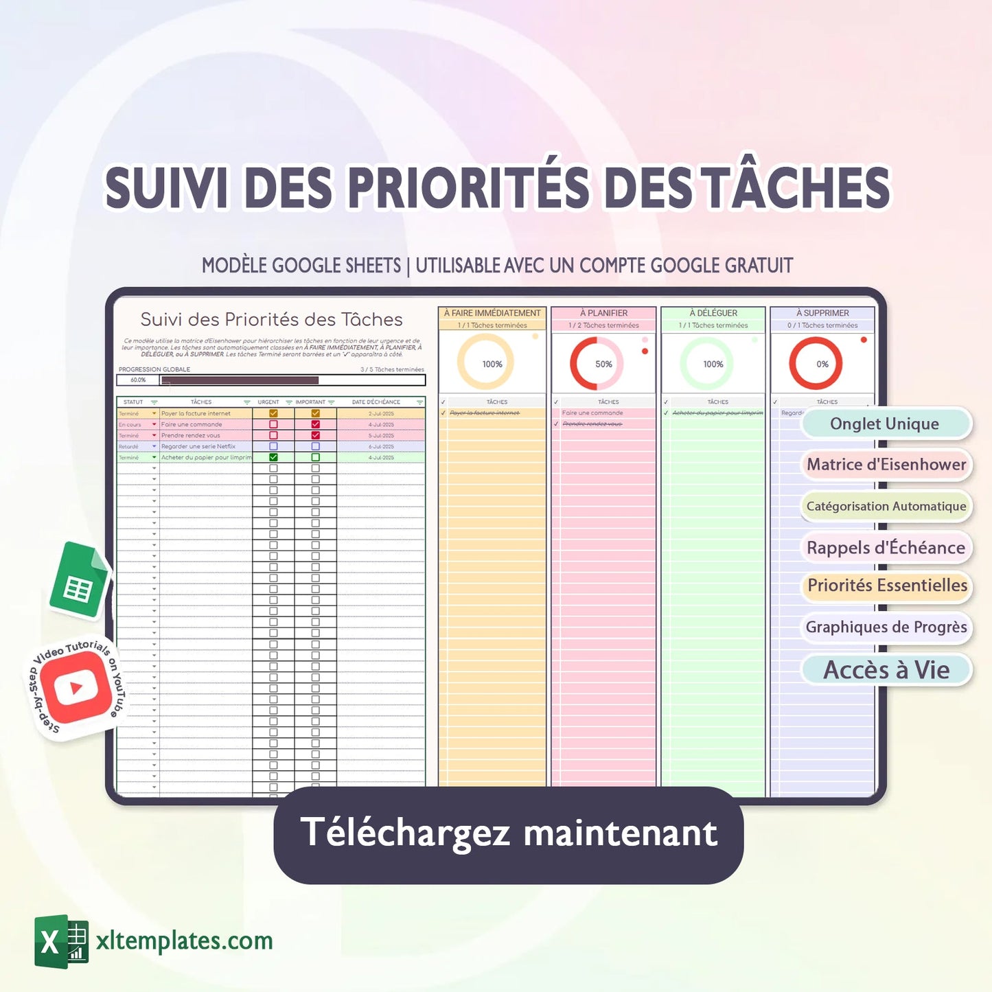 Pack Pro – 5 Modèles Google Sheets