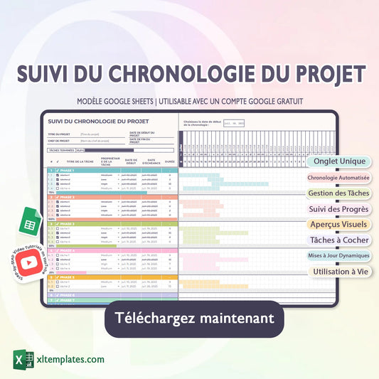 Suivi De Chronologie Du Projet – Google Sheets – Téléchargement Instantané